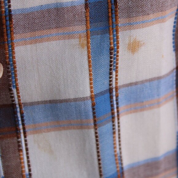 Vintage 1960s 1970s Skirt, Plaid Blue and Brown Check Tartan Full Circle Skirt - Picture 10 of 10